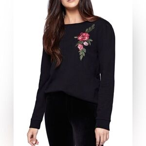 Sanctuary Rosalind Paris Rose Floral Embroidered Sweatshirt